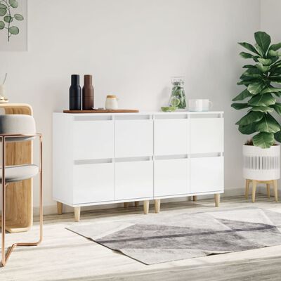 vidaXL Sideboards 2 pcs High Gloss White 60x35x70 cm Engineered Wood