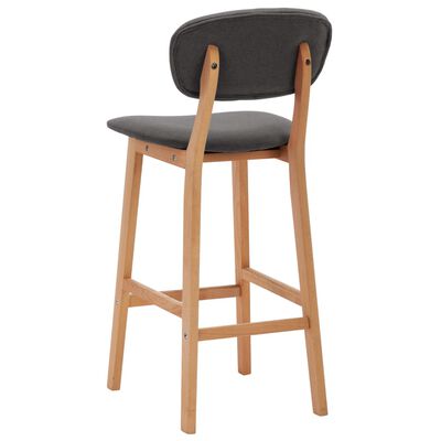 vidaXL Bar Stools 2 pcs Dark Grey Fabric