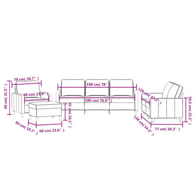 vidaXL 4 Piece Sofa Set with Cushions Black Velvet