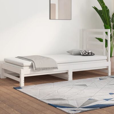 vidaXL Pull-out Day Bed without Mattress White 2x(90x190) cm