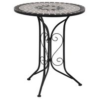 vidaXL Mosaic Bistro Table Grey 61cm Ceramic