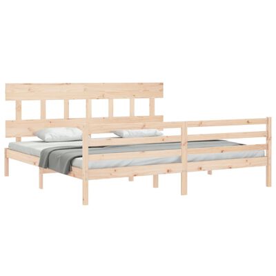 vidaXL Bed Frame without Mattress Super King Size Solid Wood