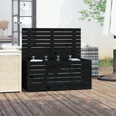 vidaXL Garden Box Black 101x50.5x46.5 cm Solid Wood Pine