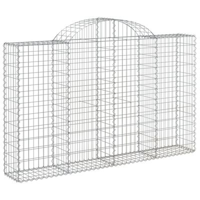 vidaXL Arched Gabion Baskets 10 pcs 200x30x120/140 cm Galvanised Iron