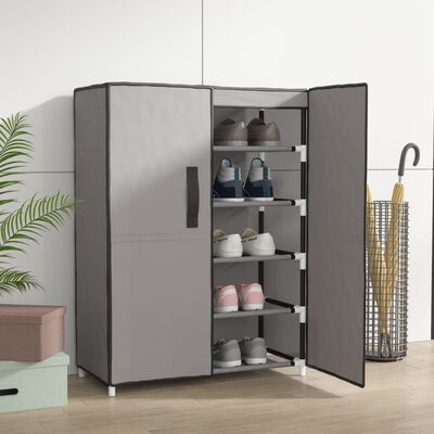 vidaXL Shoe Cabinet Grey 60x28x90 cm Fabric