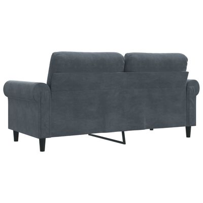 vidaXL 2-Seater Sofa Dark Grey 140 cm Velvet