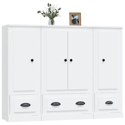 vidaXL Highboards 3 pcs White Engineered Wood