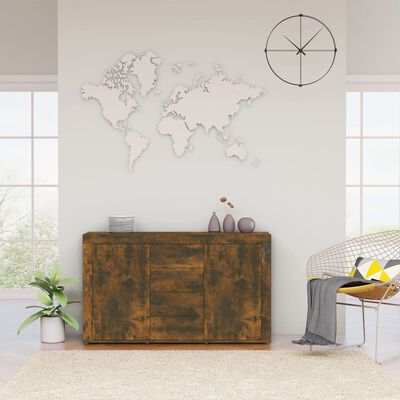 vidaXL Sideboard Smoked Oak 120x36x69 cm Engineered Wood