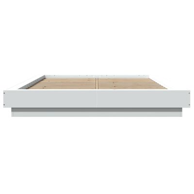 vidaXL Bed Frame with LED Lights without Mattress White 135x190 cm Double