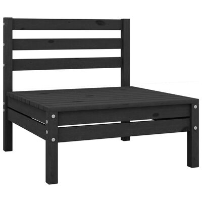 vidaXL 5 Piece Garden Lounge Set Black Solid Pinewood