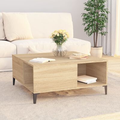 vidaXL Coffee Table Sonoma Oak 80x80x36.5 cm Engineered Wood