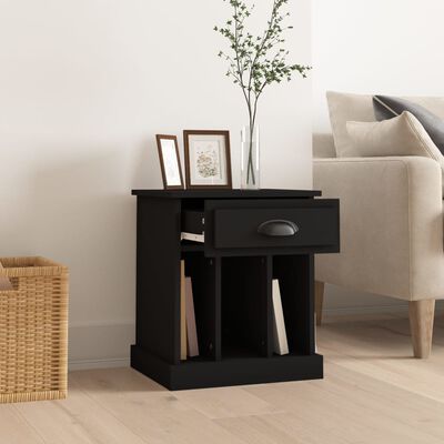 vidaXL Bedside Cabinet Black 43x36x50 cm