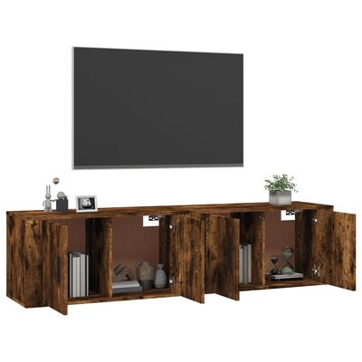 vidaXL Wall-mounted TV Cabinets 2 pcs Smoked Oak 80x34.5x40 cm