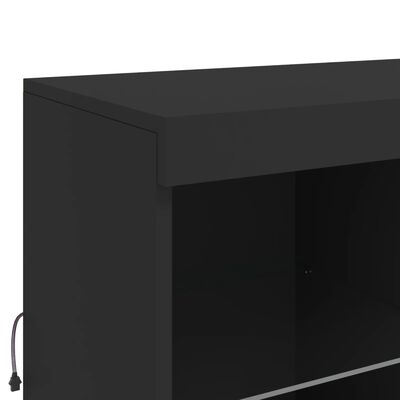 vidaXL Sideboard with LED Lights Black 283x37x100 cm