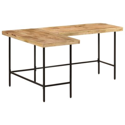 vidaXL Desk 165x110x77 cm Solid Wood Mango and Iron