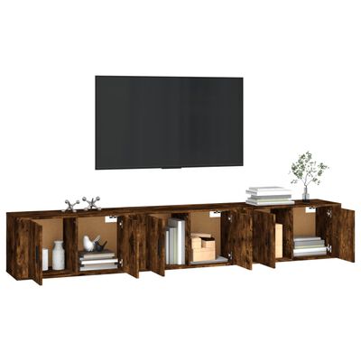 vidaXL Wall-mounted TV Cabinets 3 pcs Smoked Oak 80x34.5x40 cm