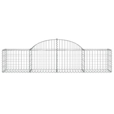 vidaXL Arched Gabion Baskets 5 pcs 200x50x40/60 cm Galvanised Iron