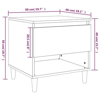 vidaXL Bedside Table Sonoma Oak 50x46x50 Engineered Wood