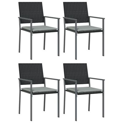 vidaXL 5 Piece Garden Dining Set with Cushions Poly Rattan and Steel