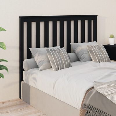 vidaXL Bed Headboard Black 141x6x101 cm Solid Wood Pine