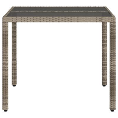 vidaXL Garden Table Grey 90x90x75 cm Poly Rattan