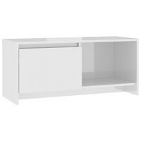 vidaXL TV Cabinet High Gloss White 90x35x40 cm Engineered Wood