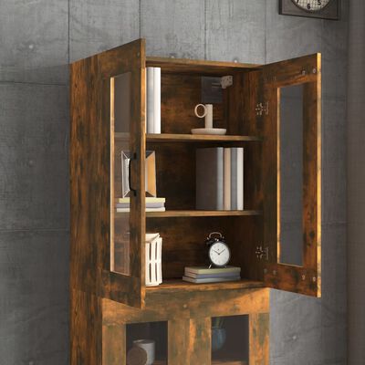 vidaXL Hanging Wall Cabinet Smoked Oak 69.5x34x90 cm