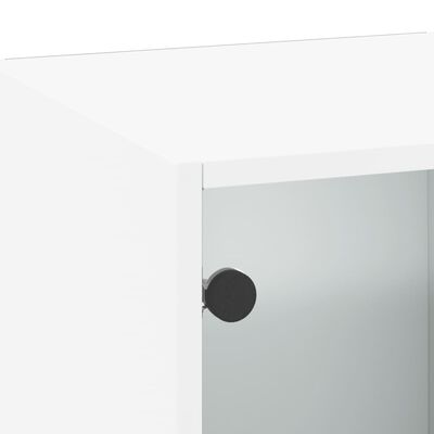 vidaXL Wall Cabinet with Glass Doors White 35x37x100 cm