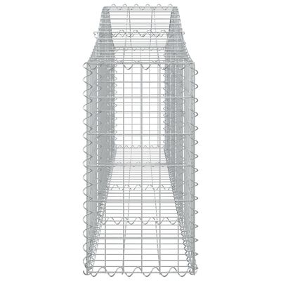 vidaXL Arched Gabion Baskets 9 pcs 200x30x60/80 cm Galvanised Iron