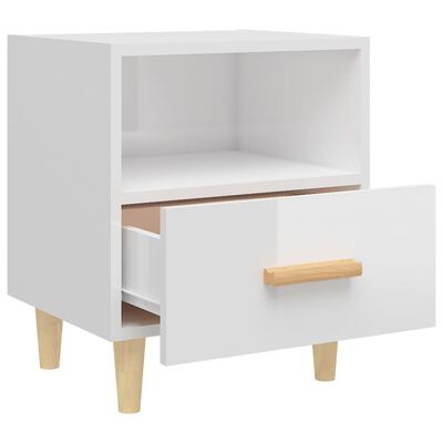 vidaXL Bedside Cabinets 2 pcs High Gloss White 40x35x47 cm