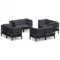 vidaXL 8 Piece Garden Lounge Set with Anthracite Cushions Pinewood