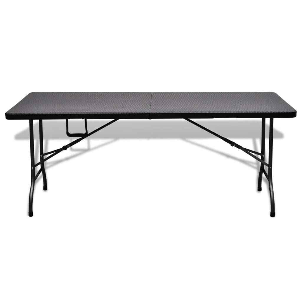 black rattan folding table