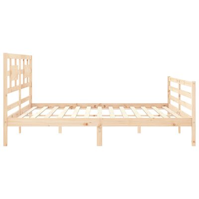 vidaXL Bed Frame with Headboard Super King Size Solid Wood