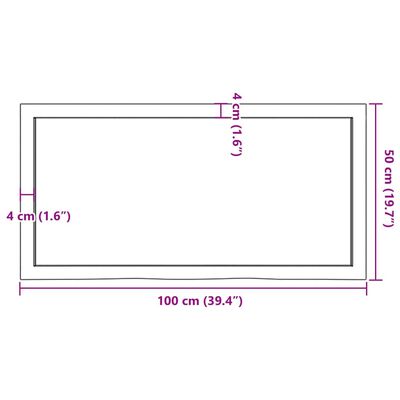 vidaXL Bathroom Countertop Light Brown 100x50x(2-4)cm Treated Solid Wood