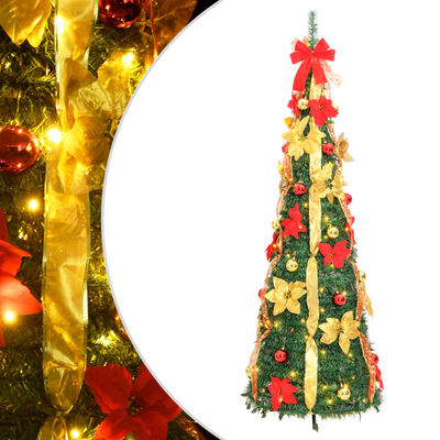 vidaXL Artificial Christmas Tree Pop-up 150 LEDs Green 180 cm