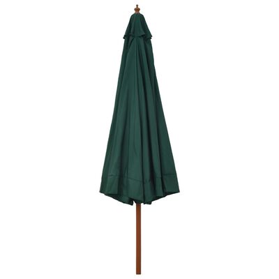 vidaXL Garden Parasol with Wooden Pole 330 cm Green