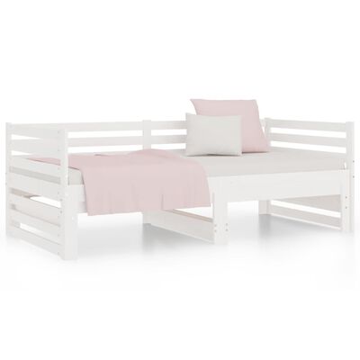 vidaXL Pull-out Day Bed without Mattress White 2x(90x190) cm