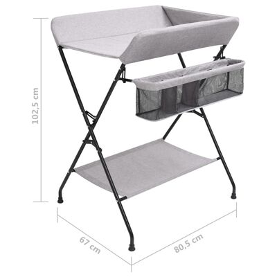 vidaXL Changing Table Light Grey Iron