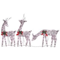 vidaXL Christmas Reindeer Family 270x7x90 cm Gold Warm White Mesh