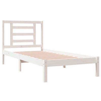 vidaXL Bed Frame without Mattress White 90x190 cm Single Solid Wood Pine