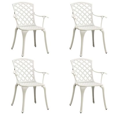 vidaXL 5 Piece Bistro Set Cast Aluminium White