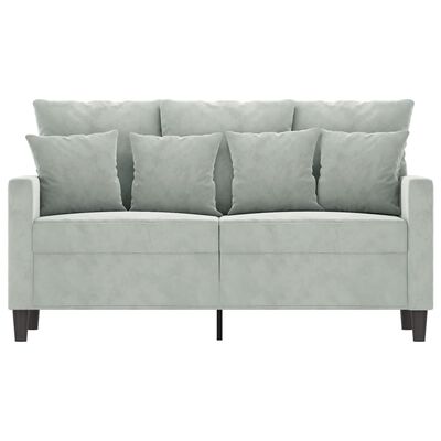 vidaXL 2-Seater Sofa Light Grey 120 cm Velvet