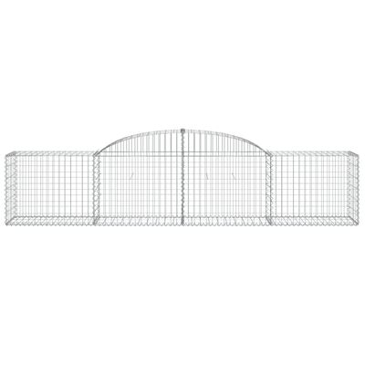 vidaXL Arched Gabion Baskets 9 pcs 300x50x60/80 cm Galvanised Iron