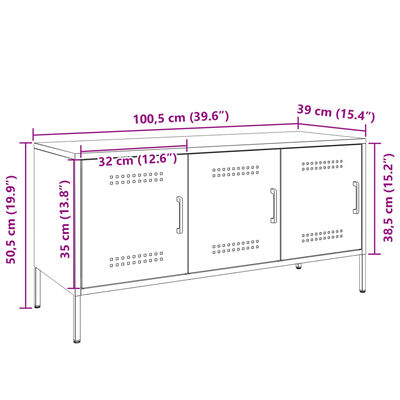 vidaXL TV Cabinet Black 100.5x39x50.5 cm Steel