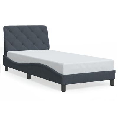 vidaXL Bed Frame with LED without Mattress Dark Grey 90x190 cm Velvet