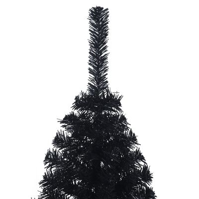 vidaXL Artificial Half Christmas Tree with Stand Black 120 cm PVC