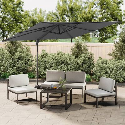 vidaXL LED Cantilever Garden Parasol Anthracite 400x300 cm