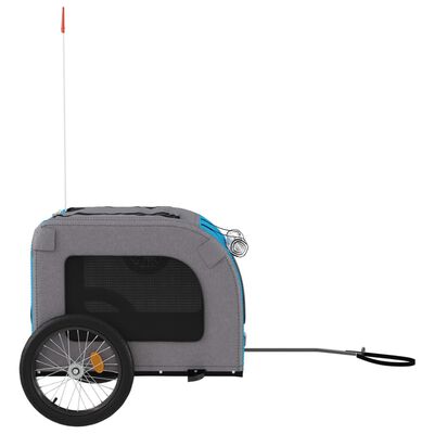 vidaXL Pet Bike Trailer Blue and Grey Oxford Fabric&Iron