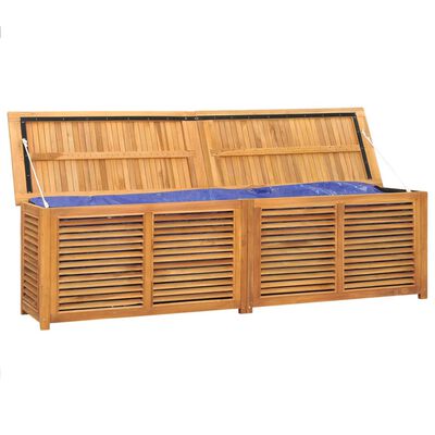 vidaXL Garden Storage Box with Bag 200x50x53 cm Solid Wood Teak