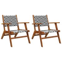 vidaXL Garden Chairs 2 pcs Solid Acacia Wood